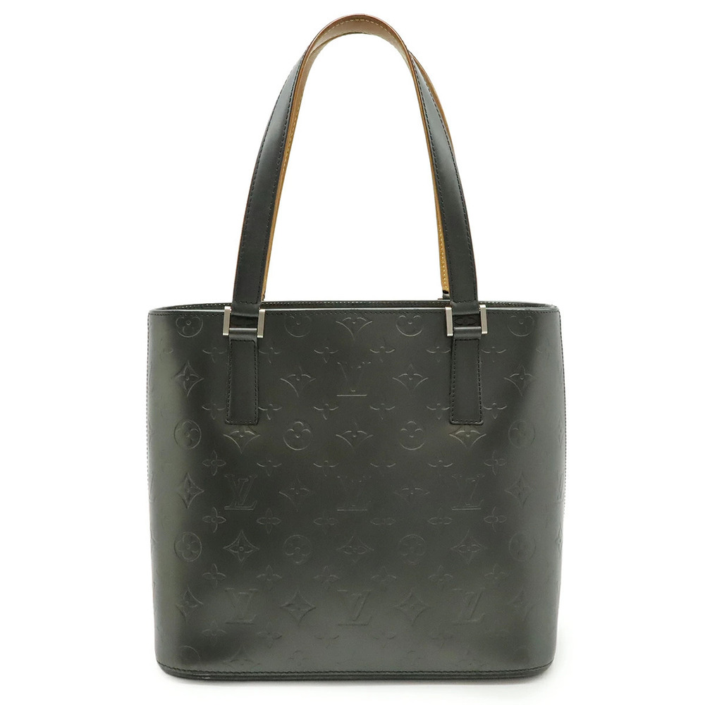 LOUIS VUITTON Monogram Matte Stockton Tote Bag Shoulder Leather Noir Black